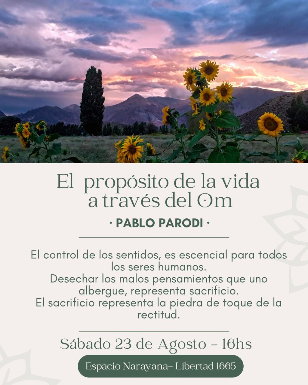 El propósito de la vida a través del «OM»    CENTRO SSSGC BAHIA BLANCA                  Provincia de Buenos Aires